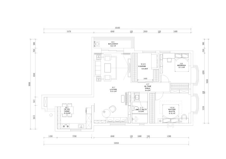 118平香江花园北欧风格-业主需求&原始结构图