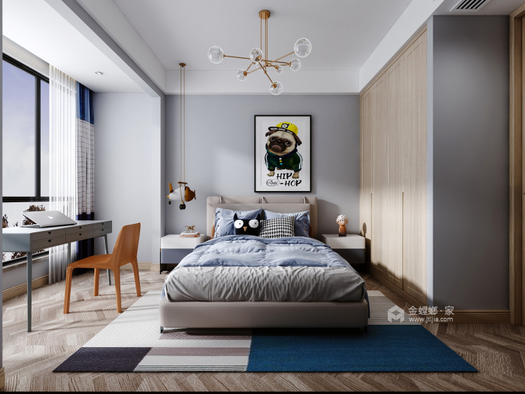 126平紫东府北欧风格-卧室效果图及设计说明