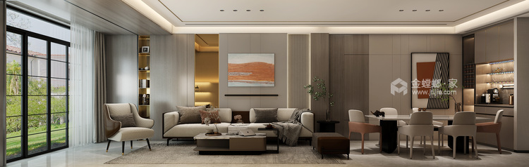 275平独墅湾现代风格-客厅效果图及设计说明
