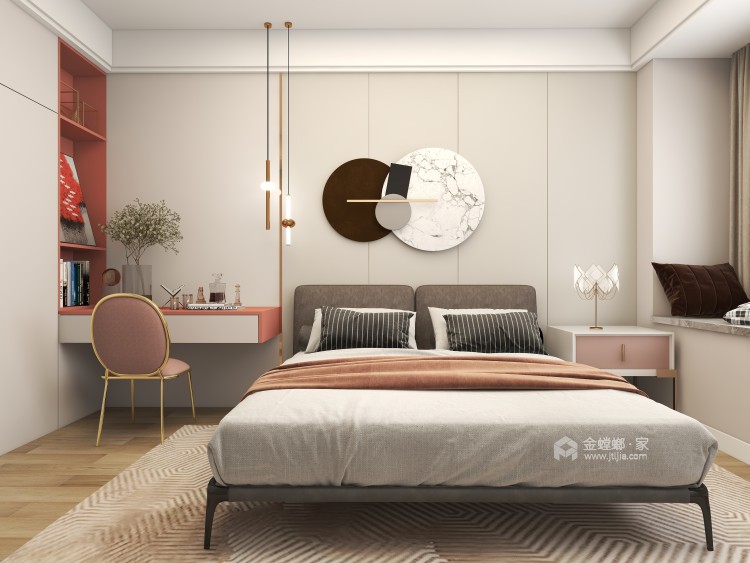 140平中海龙湾半岛现代风格-卧室效果图及设计说明