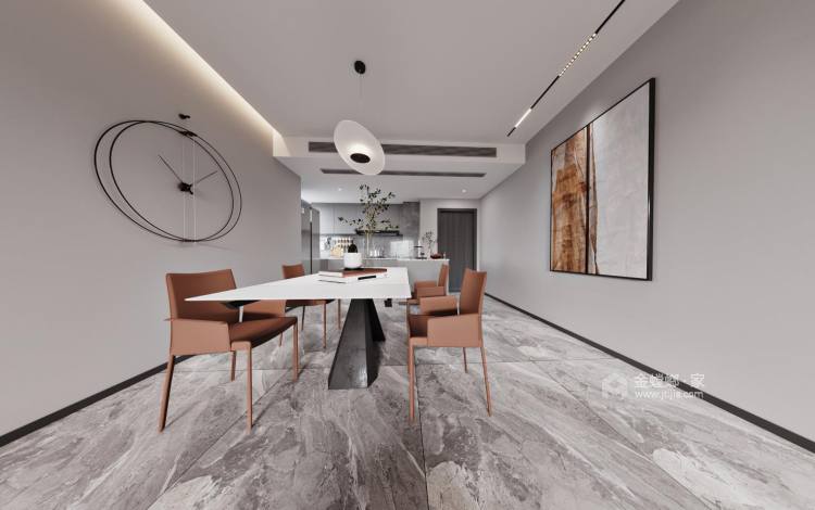 120平滨河湾现代风格-餐厅效果图及设计说明