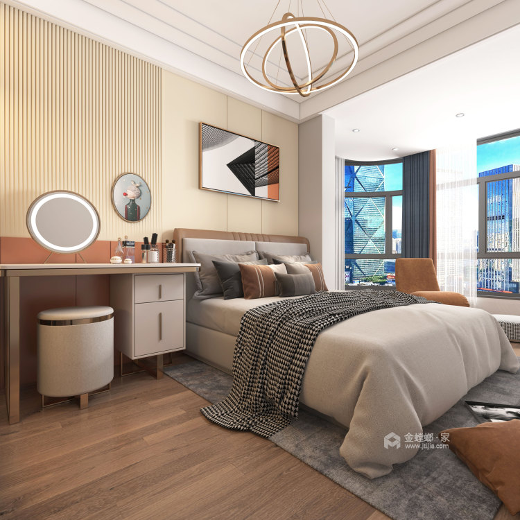 115平国际生态城现代风格-卧室效果图及设计说明