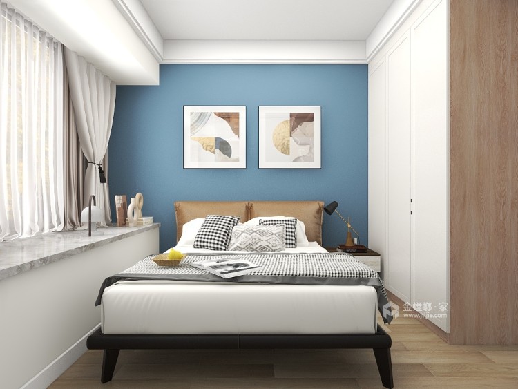 110平语文里现代风格-卧室效果图及设计说明