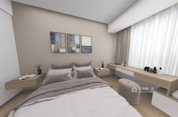 120平滨河湾现代风格-卧室效果图及设计说明