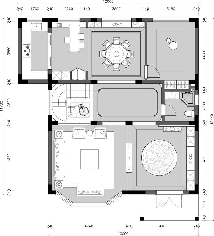330平自建别墅美式风格-平面设计图及设计说明