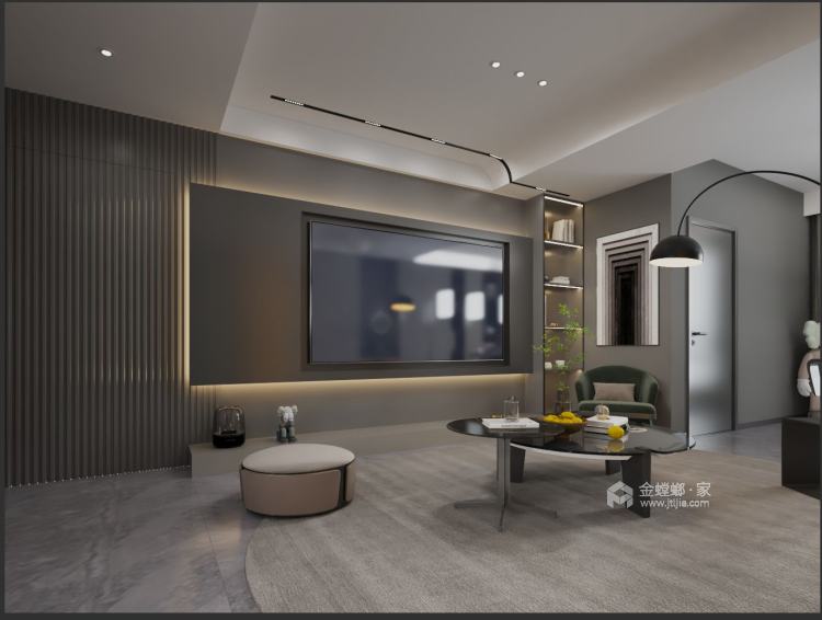 126平水语金城现代风格-高级灰有质感的家-空间效果图