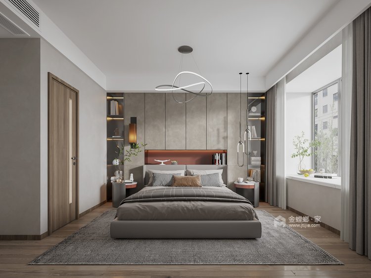 126平水语金城现代风格-高级灰有质感的家-卧室