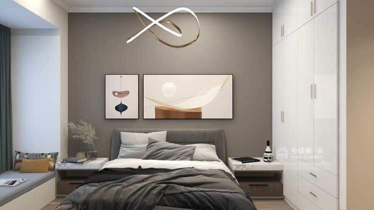 120平观澜盛景现代风格-卧室效果图及设计说明