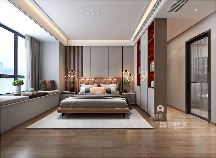 131平一品尊府新中式风格-卧室效果图及设计说明