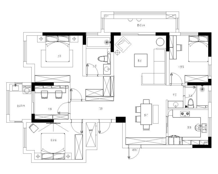 144平融侨观邸日式风格-平面设计图及设计说明