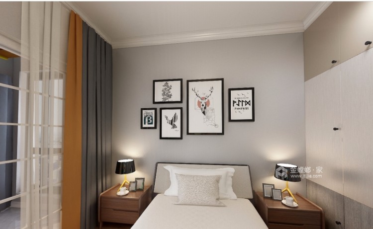 75平嘉州长卷现代风格-卧室效果图及设计说明