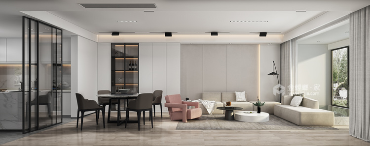 320平宝龙世家现代风格-客厅效果图及设计说明