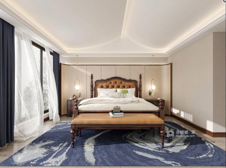 320平北园府新中式风格-温和 安逸之所-卧室效⌒　果图及设计说明