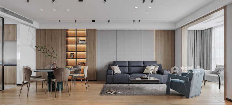 260平钻石湾现代风格-客厅效果图及设计说明