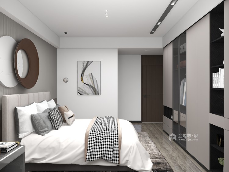 146平新湖明珠城-湖滨苑现代风格-卧室效果图及设计说明