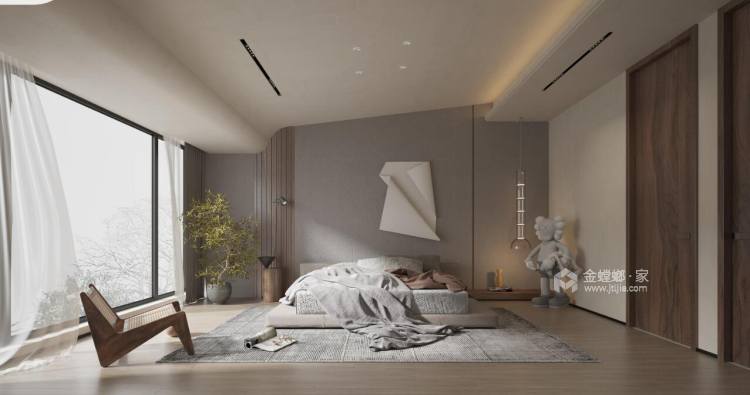 300平北园府现代风格-简洁安静中融入质朴的�骷琶�-卧室效果图及设计说明