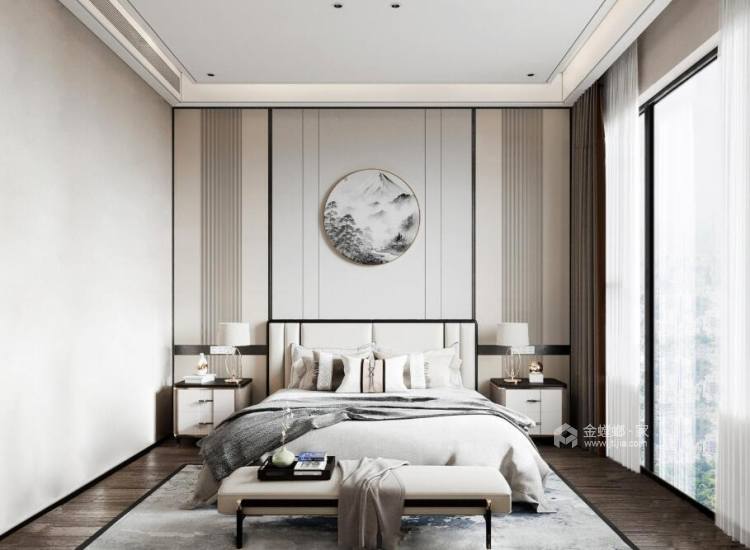 300平北园府现代风格-简洁安静中融入质朴的�骷琶�-卧室