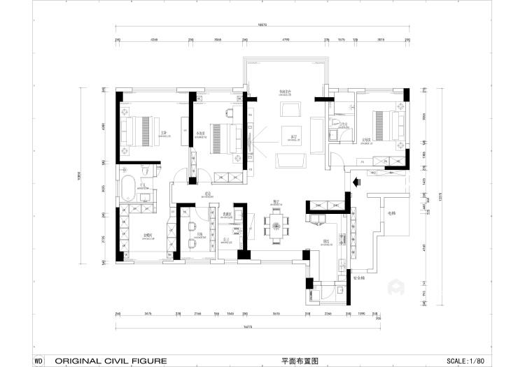 191平碧桂园简美风格-平面设计图及设计说明
