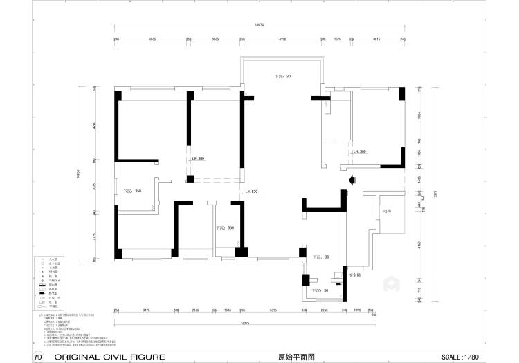 191平碧桂园简美风格-业主需求&原始结构图