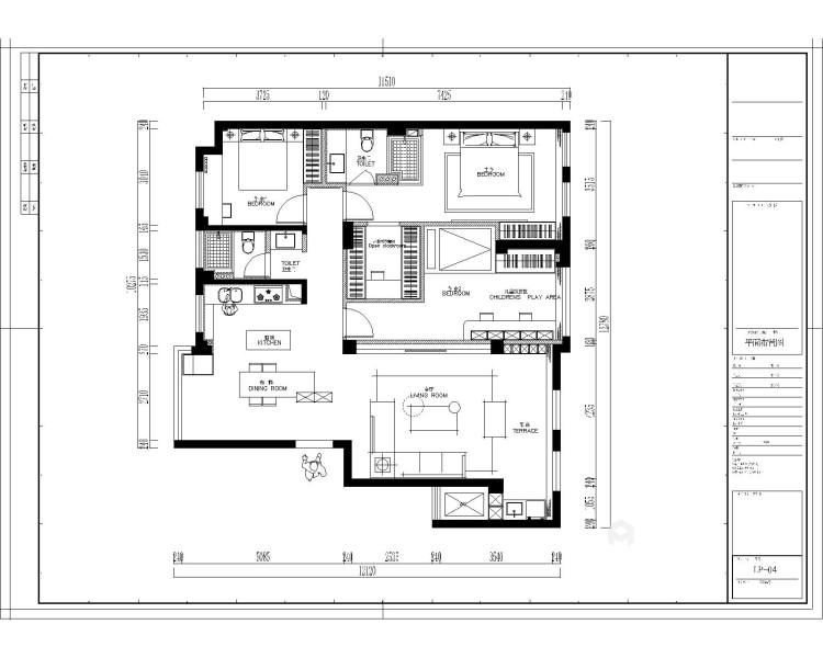 136平玫瑰园现代风格-治愈系-平面设计图及设计说明