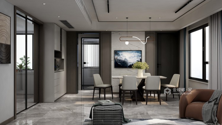 128平狮山原著现代风格-生动且令人沉浸的空间-客厅效果图及设计说明