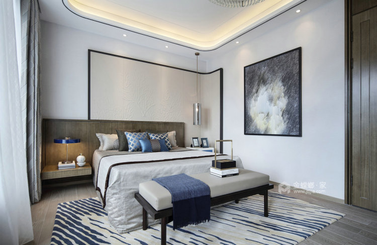 500平龙光御海天禧新中式风格-卧室效果图及设计说明