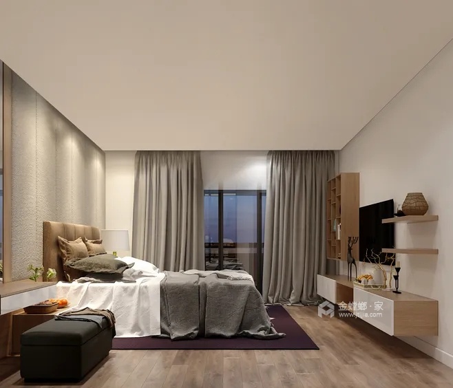 180平梧桐墅现代风格-卧室效果图及设计说明