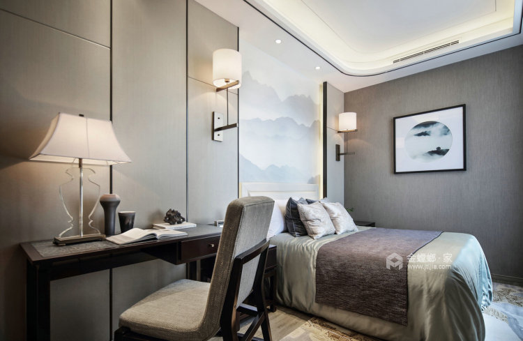 500平龙光御海天禧新中式风格-卧室效果图及设计说明
