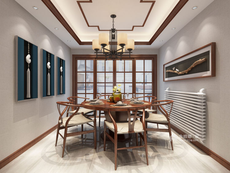 166平江山名洲新中式风格-餐厅效果图及设计说明