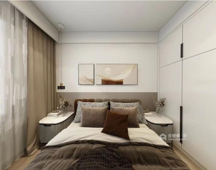 110平峨眉小院现代风格-卧室效果图及设计说明
