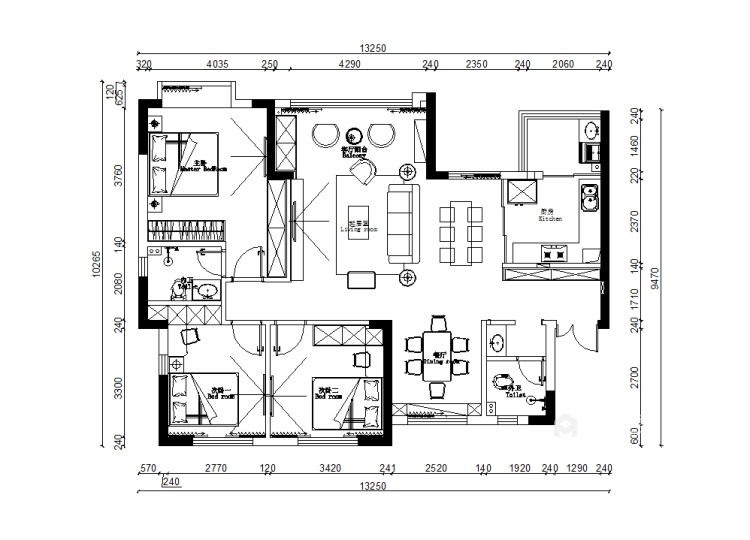 122平湖湾一号现代风格-会呼吸的家-平面设计图及设计说明
