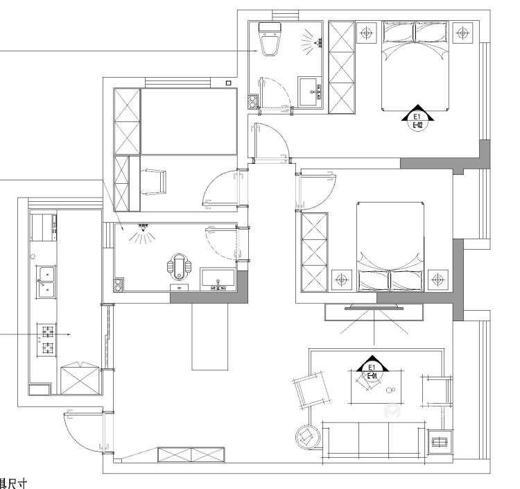 93平南湖世家现代风格-平面设计图及设计说明