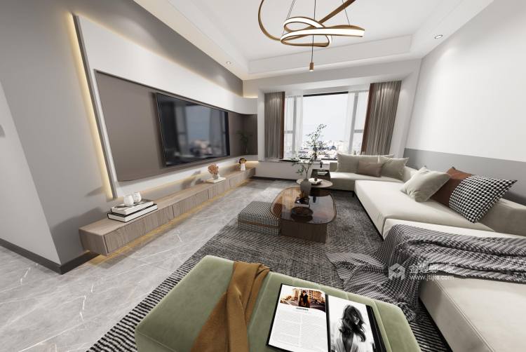 93平南湖世家现代风格-客厅效果图及设计说明