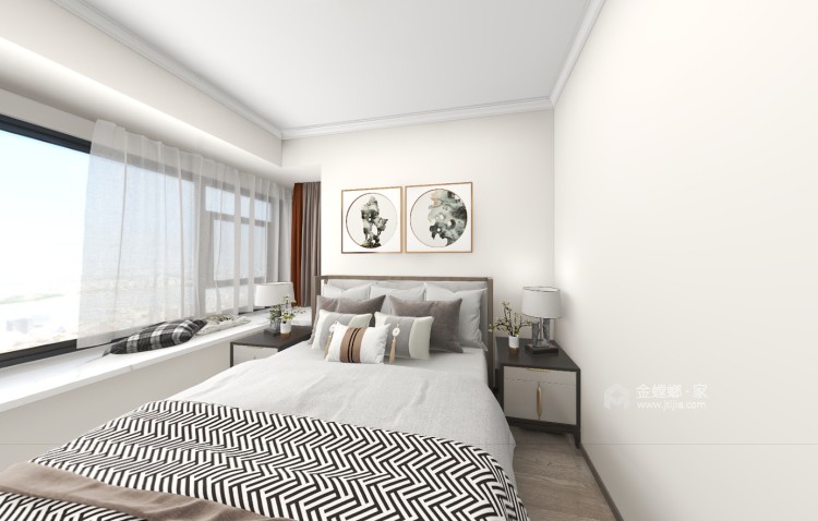 80平南城都汇新中式风格-卧室效果图及设计说明