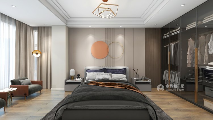 492平金麟湾现代风格-艺术生活化-卧室效果图及设计说明