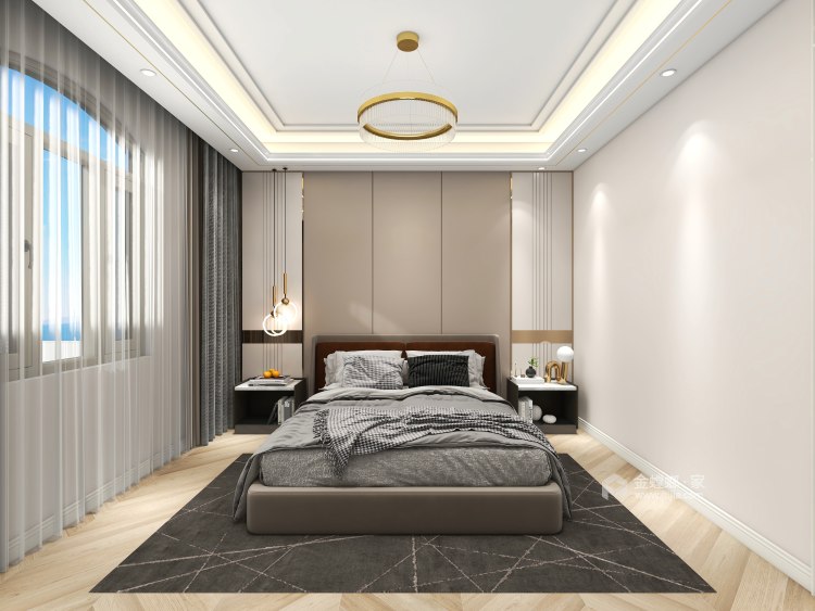 492平金麟湾现代风格-艺术生活化-卧室效果图及设计说明