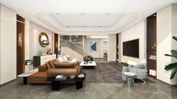 492平金麟湾现代风格-艺术生活化-客厅效果图及设计说明