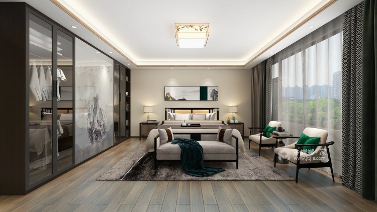 360平鑫康园新中式风格-卧室效果图及设计说明