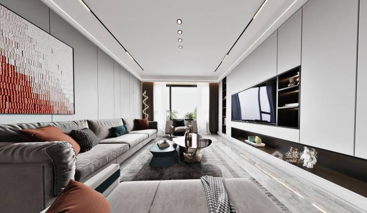 135平天空墅现代风格-客厅效果图及设计说明