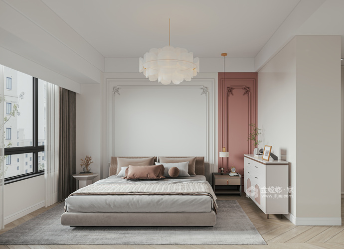 137恒隆府现代风格-邂逅浓厚的古典混搭-卧室效果图及设计说明