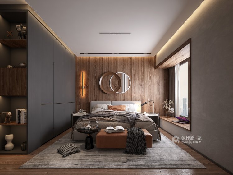 126平金河雅苑现代风格-精致遇见了简约-卧室效果图及设计说明
