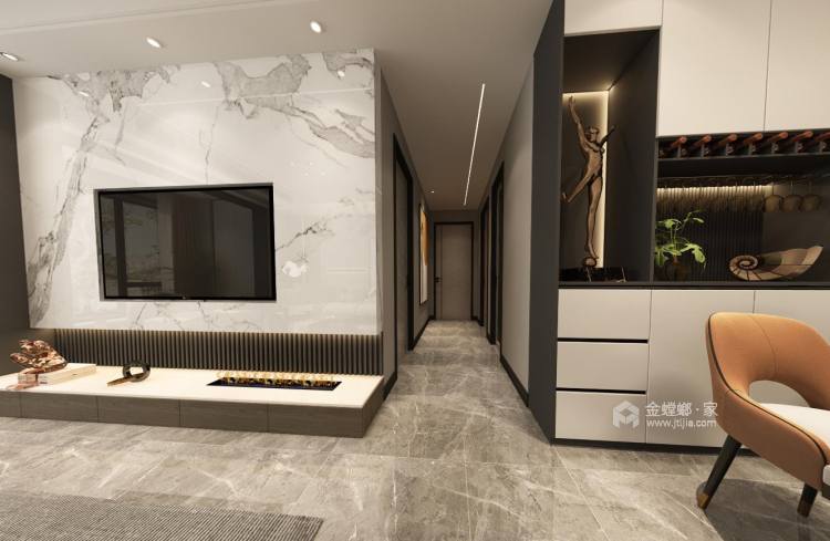 123平大渡河府现代风格-卧室效果图及设计说明