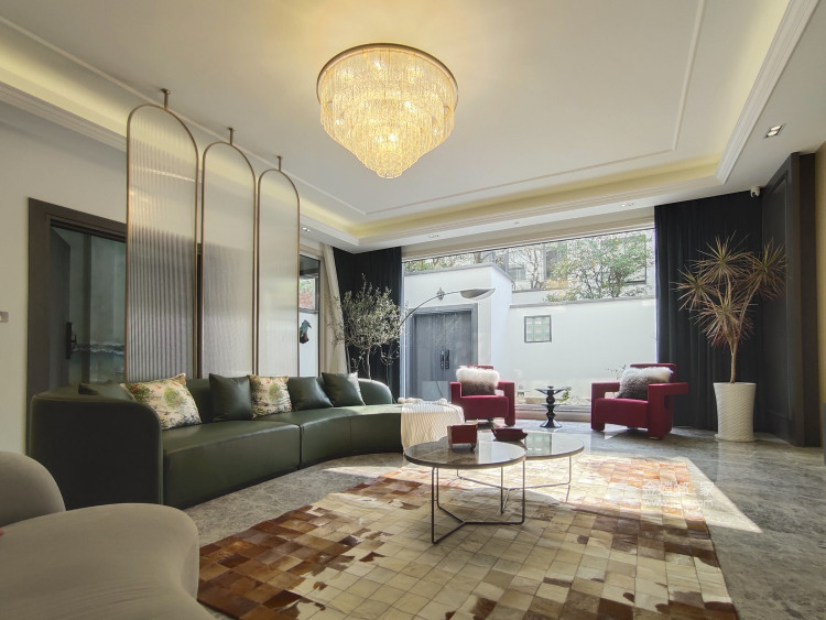 400平光福民居现代风格-客厅效果图及设计说明