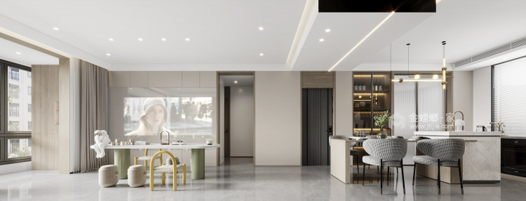 178平雅戈尔风尚现代风格-餐厅效果图及设计说明