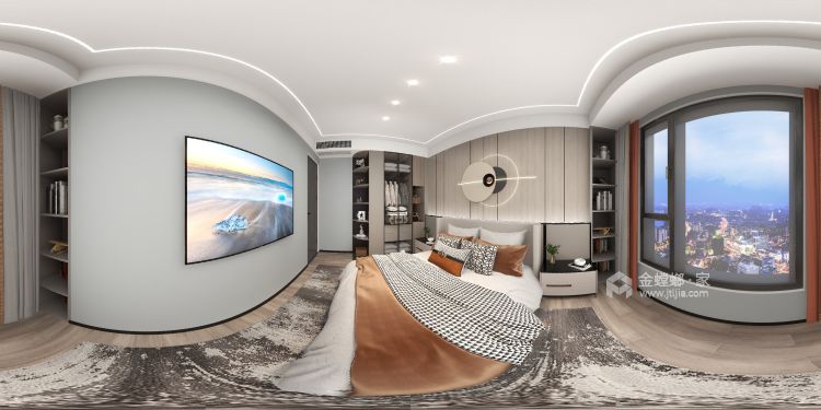 165平峯景现代风格-卧室效果图及设计说明