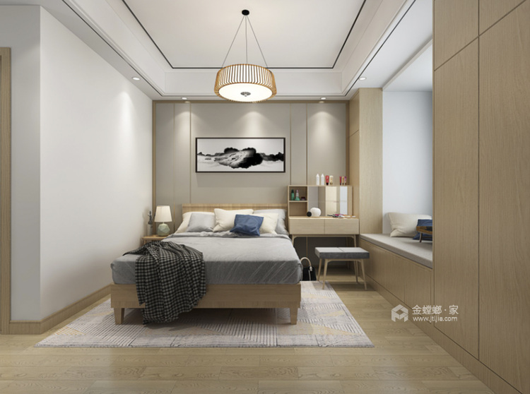 110平绿地太湖城日式风格-卧室效果图及设计说明