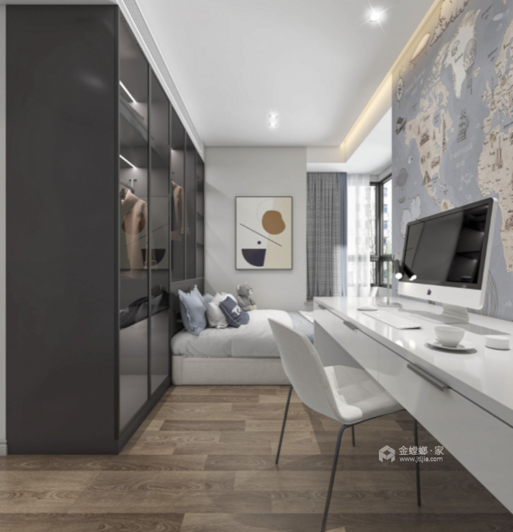 98平翡翠半岛现代风格-卧室效果图及设计说明