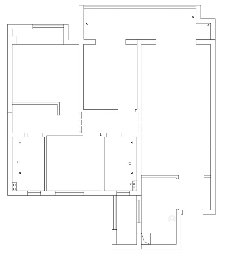 123平融创南湖大观现代风格-五口之家，归心之旅-业主需求&原始结构图