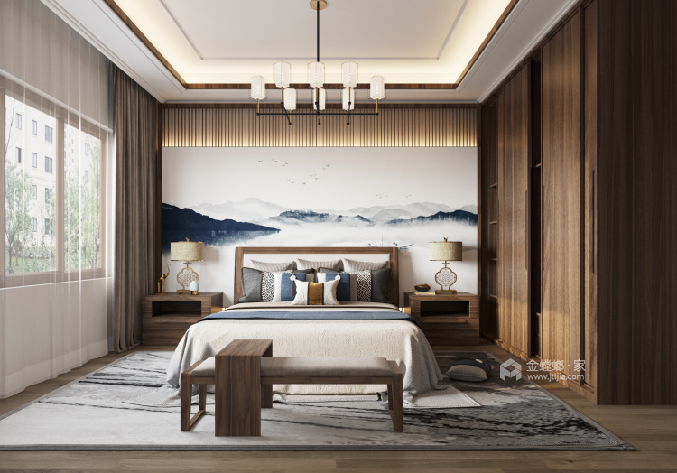 127平中海阅麓山新中式风格-卧室