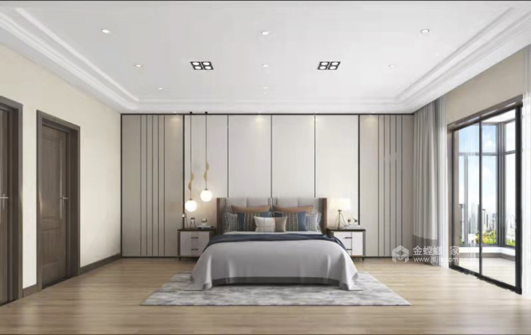 288平庙港自建民居新中式风格-卧室效果图及设计说明